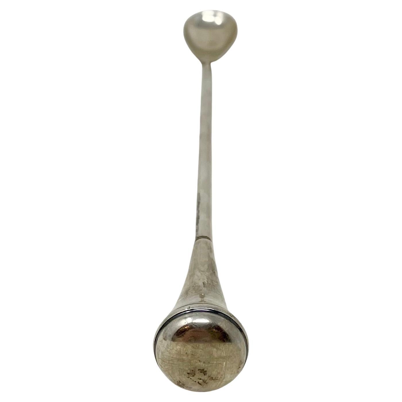 Antique American Sterling Silver Mounted Cut Crystal Cocktail Pitcher with Spoon 6