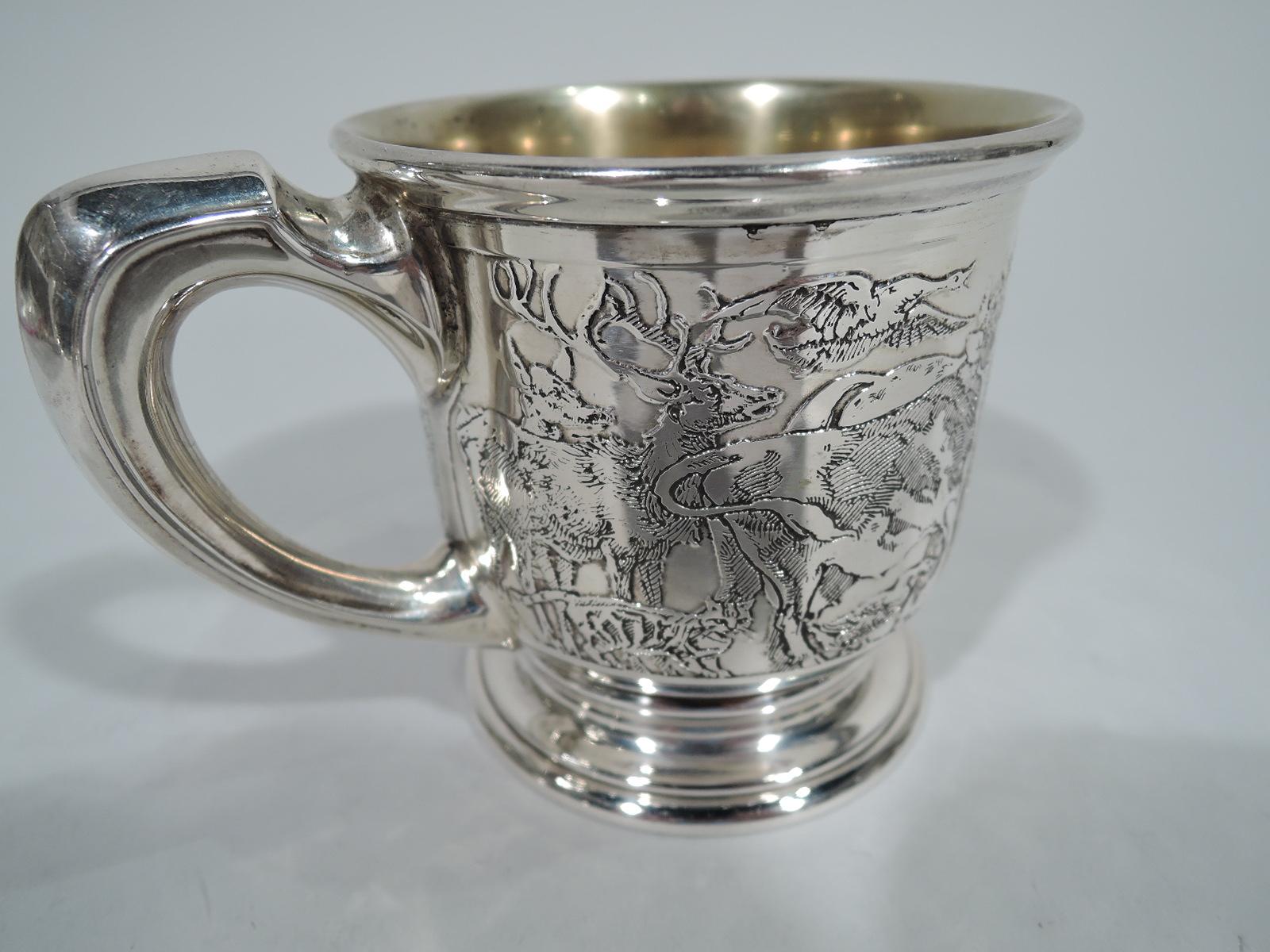 20th Century Antique American Sterling Silver Noah's Ark Baby Cup by Kerr