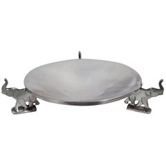 Antique American Sterling Silver Novelty Bowl with Circus Elephants