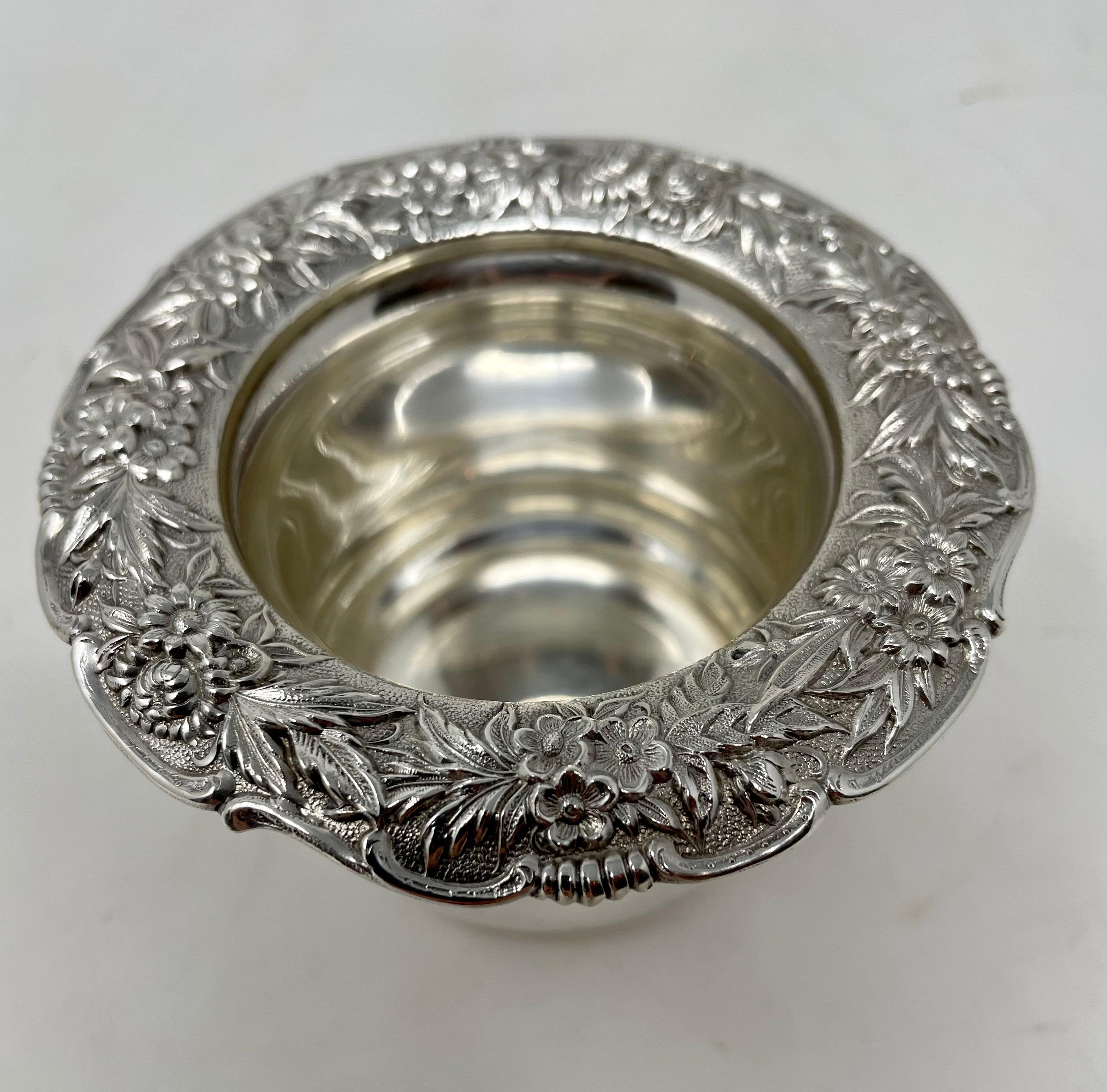 20th Century Antique American Sterling Silver Nut Dish signed 
