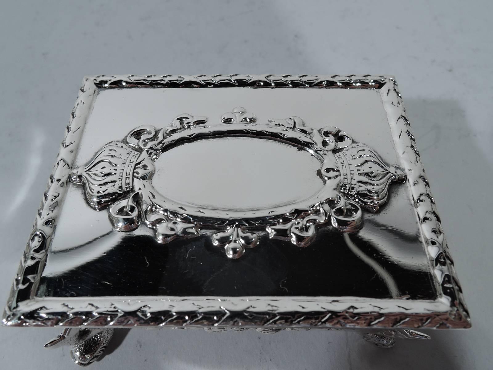 Antique American Sterling Silver Postage Stamp Box 1