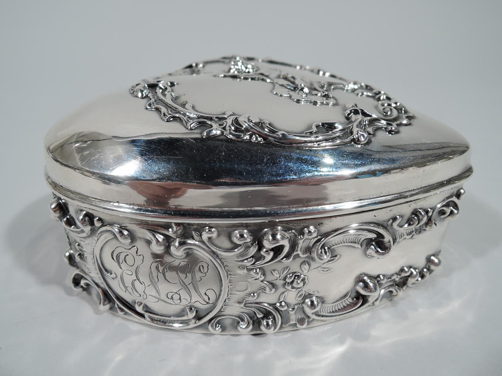 antique silver heart jewelry box