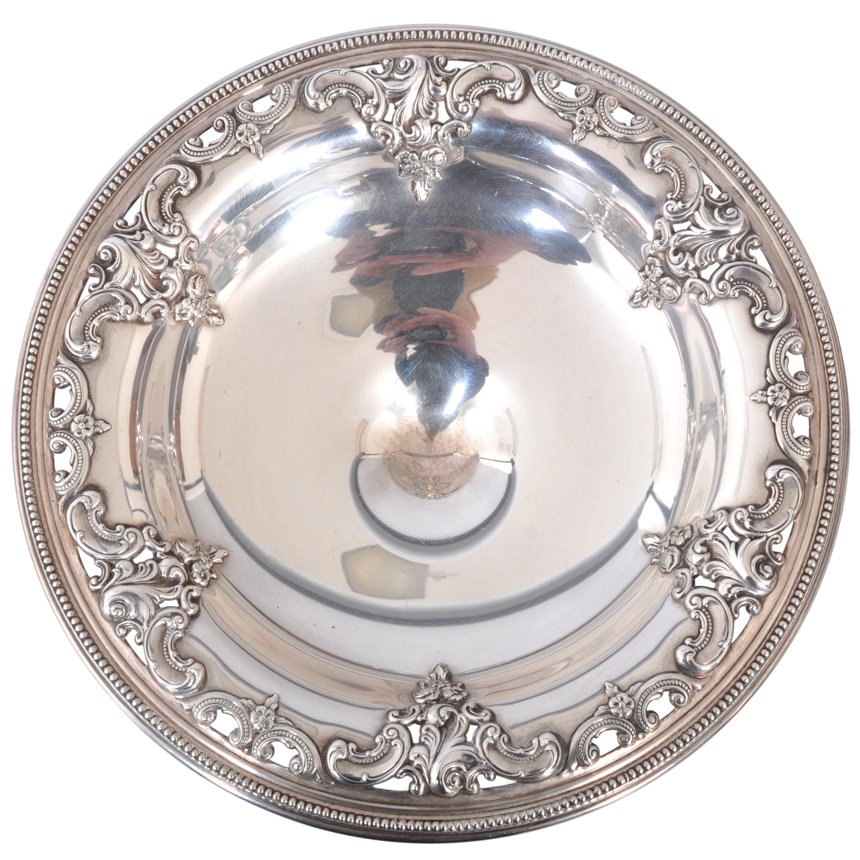 Antique American Sterling Silver Tazza Compote Wallace & Son Grand Baroque 1925 (amerikanisch) im Angebot