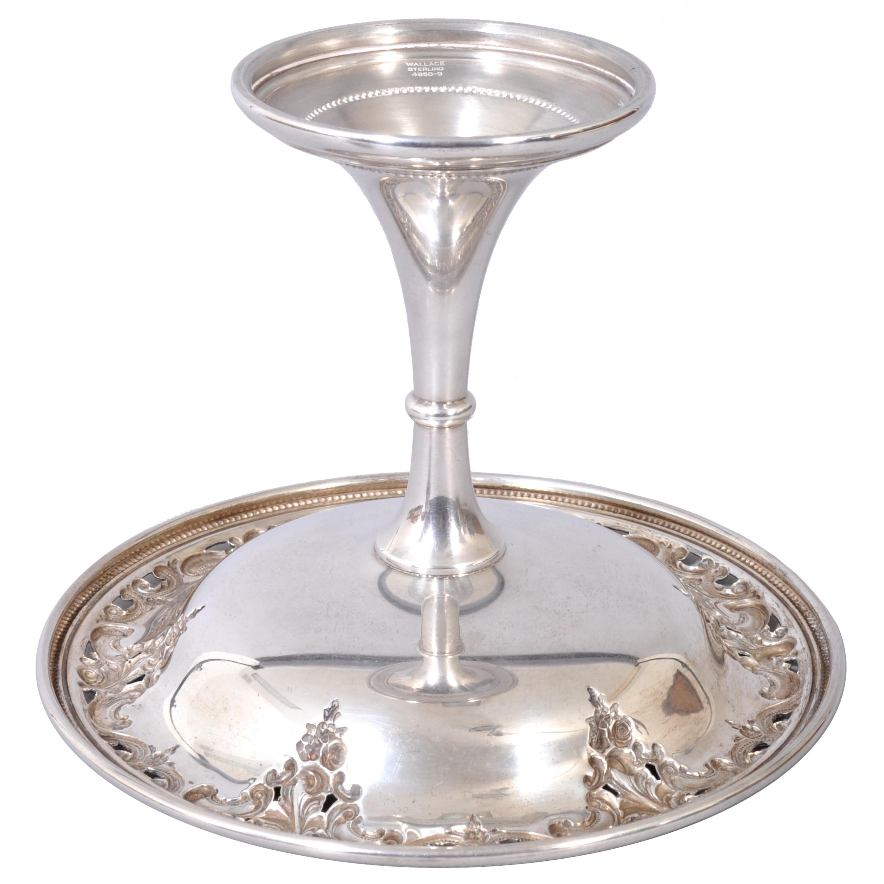 Antique American Sterling Silver Tazza Compote Wallace & Son Grand Baroque 1925 (Repoussé) im Angebot