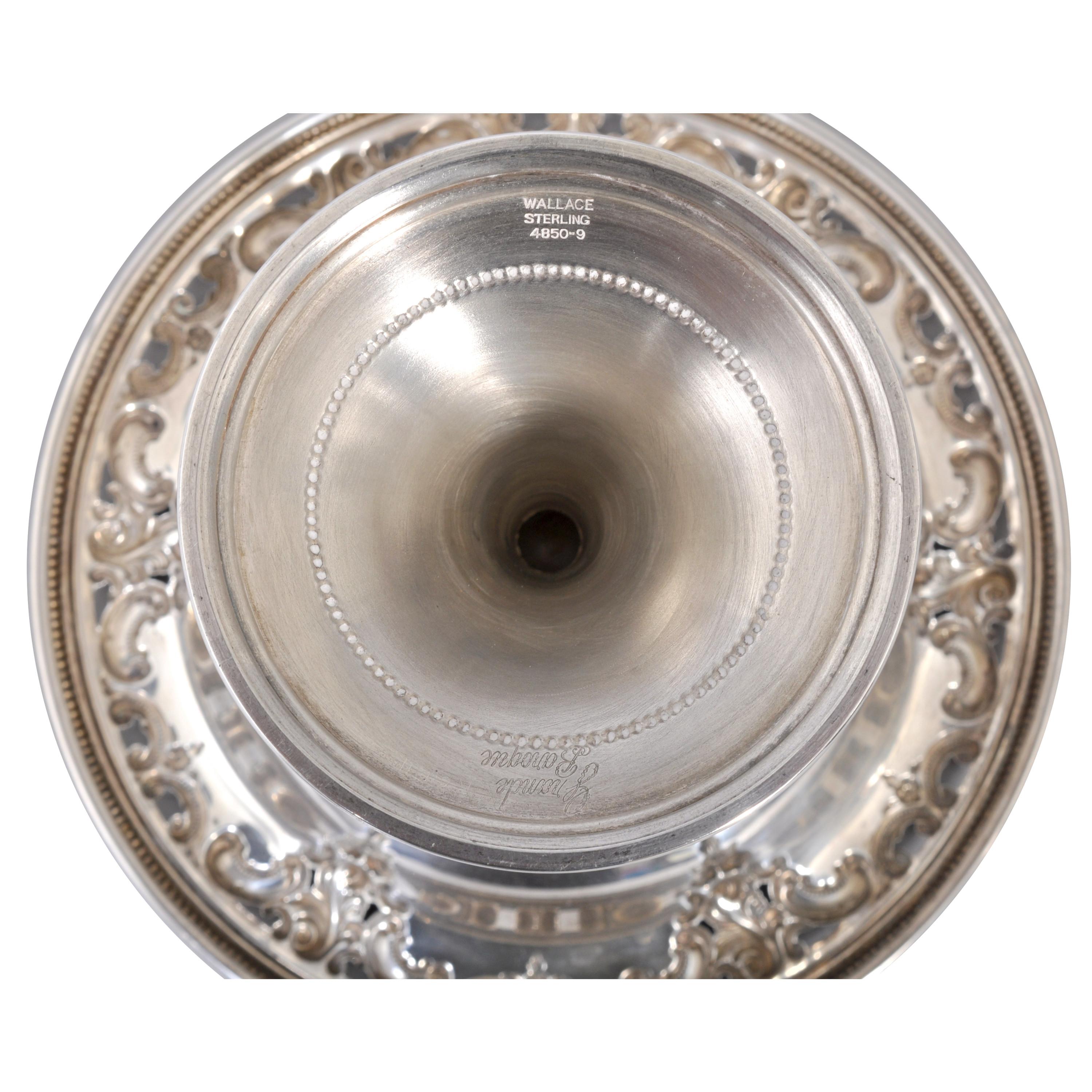Antique American Sterling Silver Tazza Compote Wallace & Son Grand Baroque 1925 im Zustand „Gut“ im Angebot in Portland, OR