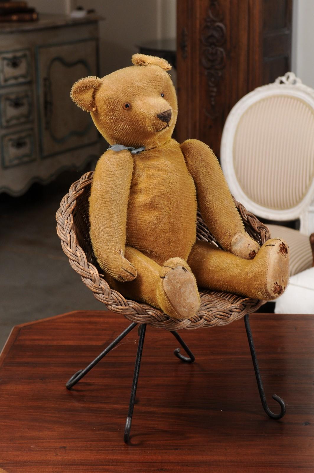 small wicker chair for teddy bear