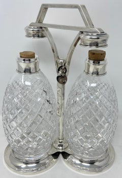 Antique American Tiffany & Co. Sterling Silver & Cut Crystal Tantalus Circa 1920