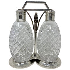Antique American Tiffany & Co. Sterling Silver & Cut Crystal Tantalus Circa 1920