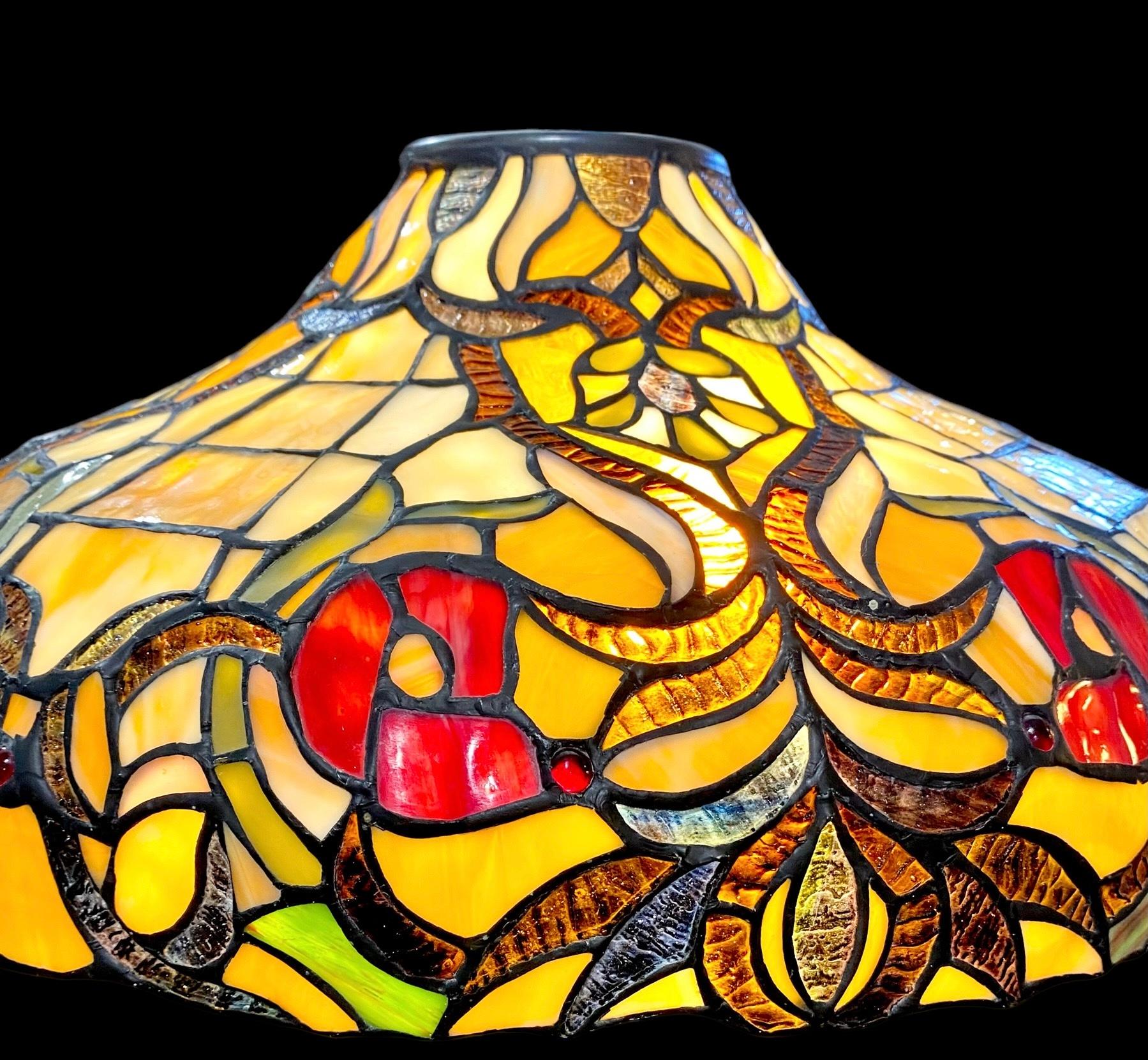 Antique American Tiffany Style Floor Lamp With 1920’s Base 4