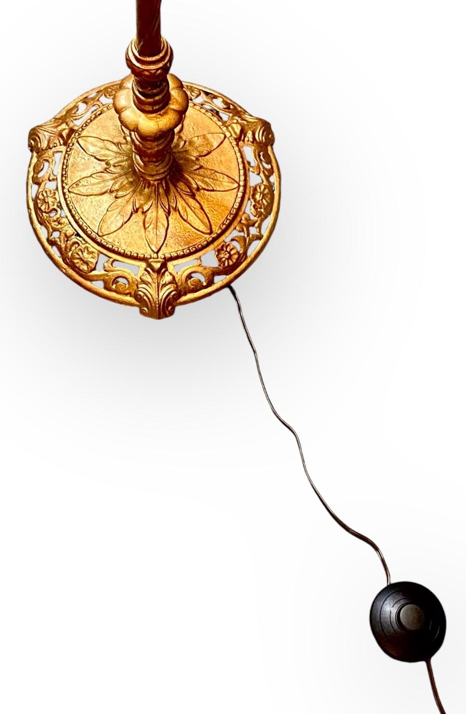 Antique American Tiffany Style Floor Lamp With 1920’s Base 7