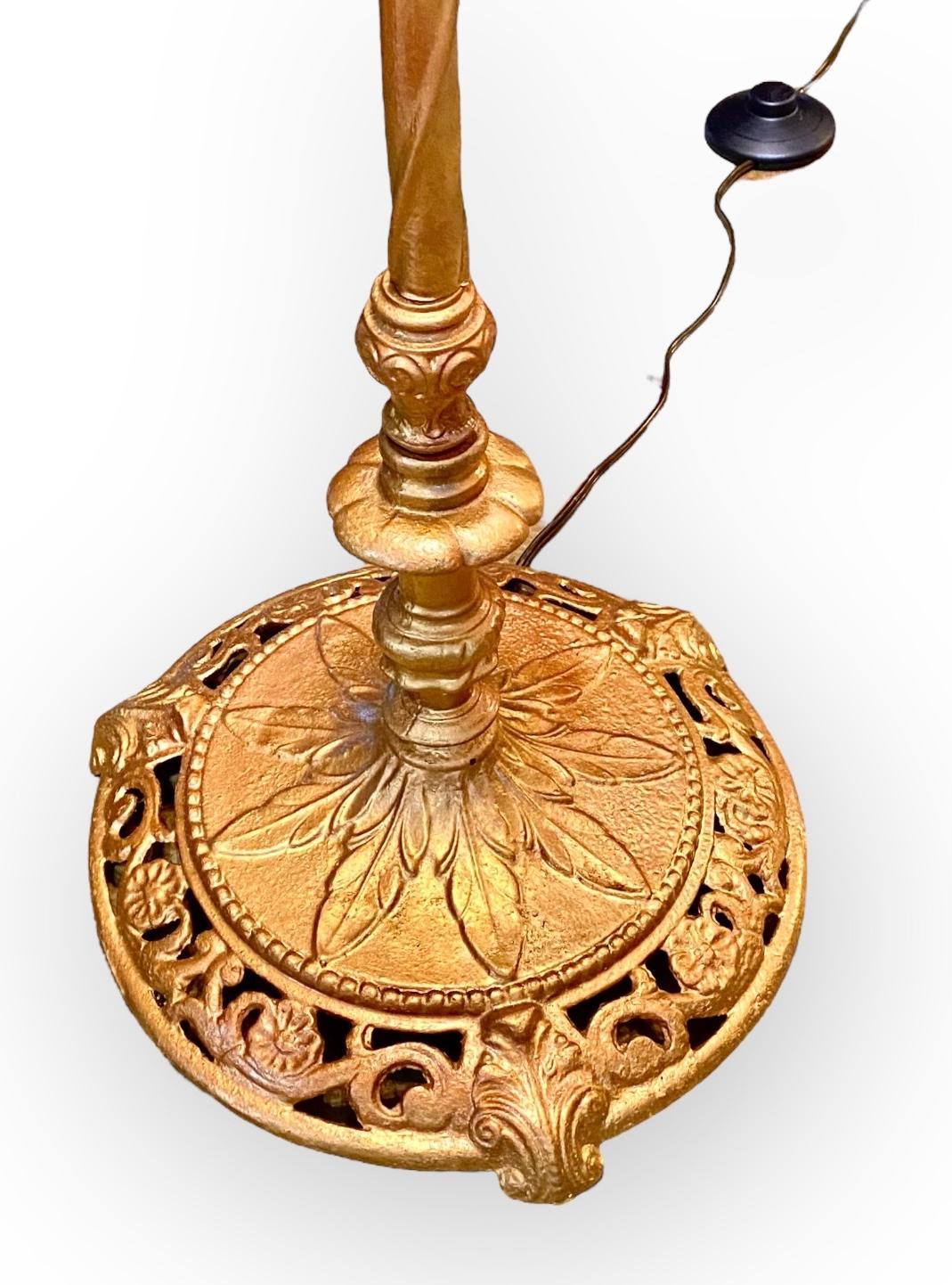 Antique American Tiffany Style Floor Lamp With 1920’s Base 8