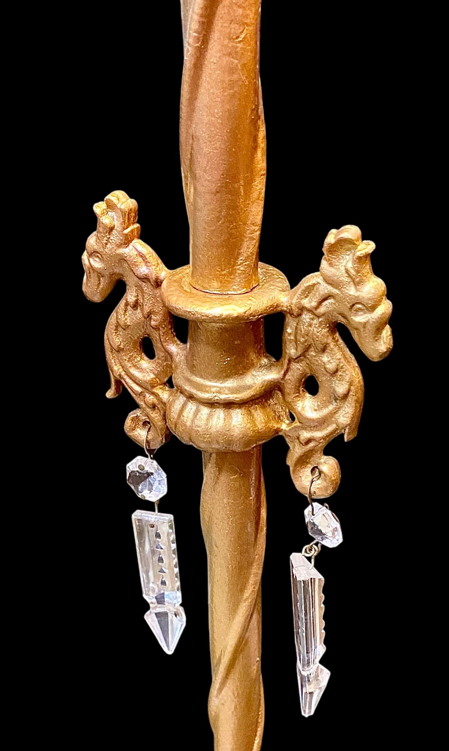 Antique American Tiffany Style Floor Lamp With 1920’s Base In Good Condition In New Orleans, LA