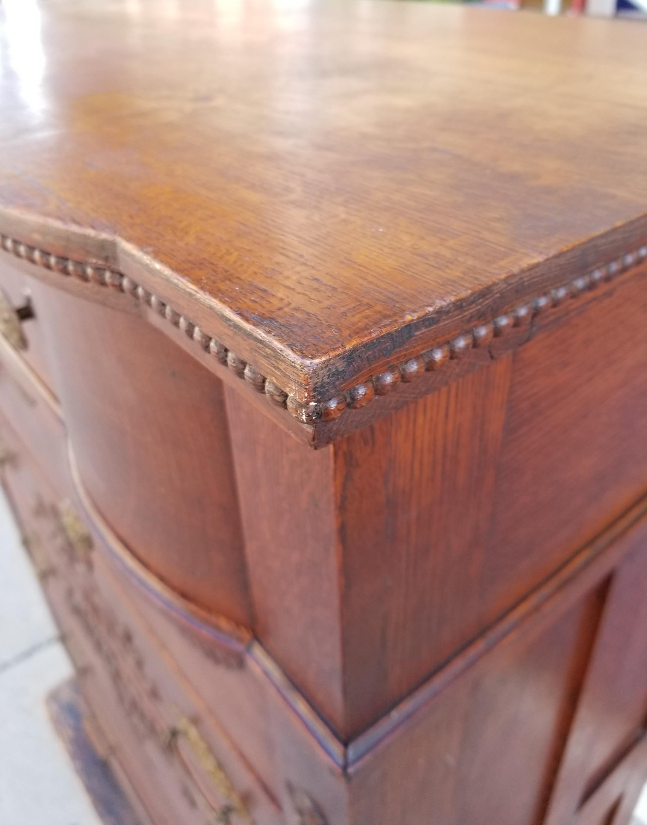 Antique American Tiger Oak Highboy Dresser 5