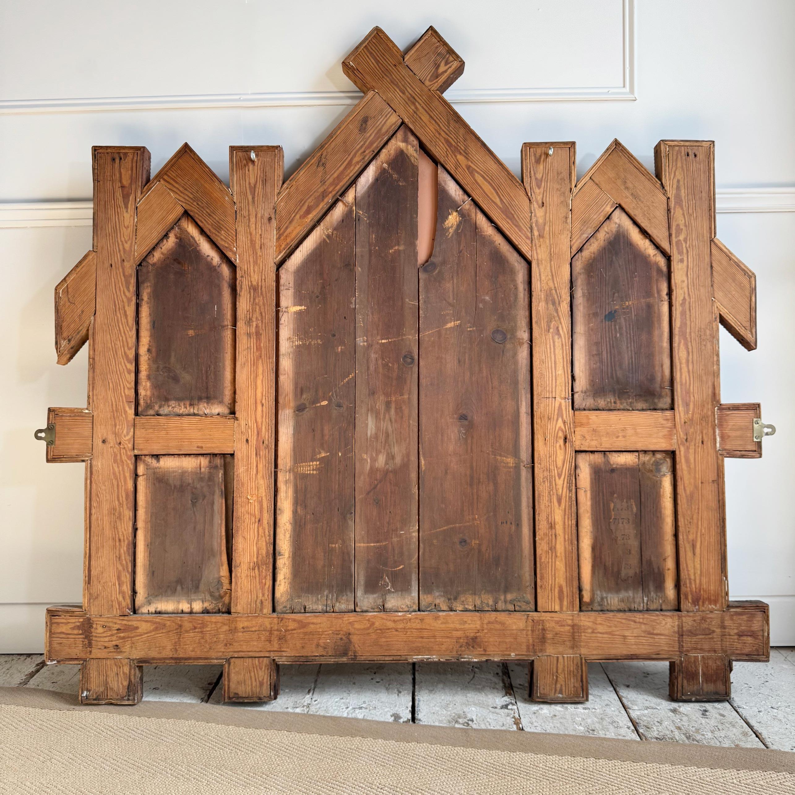 Antique American Tramp Art Mirror For Sale 9