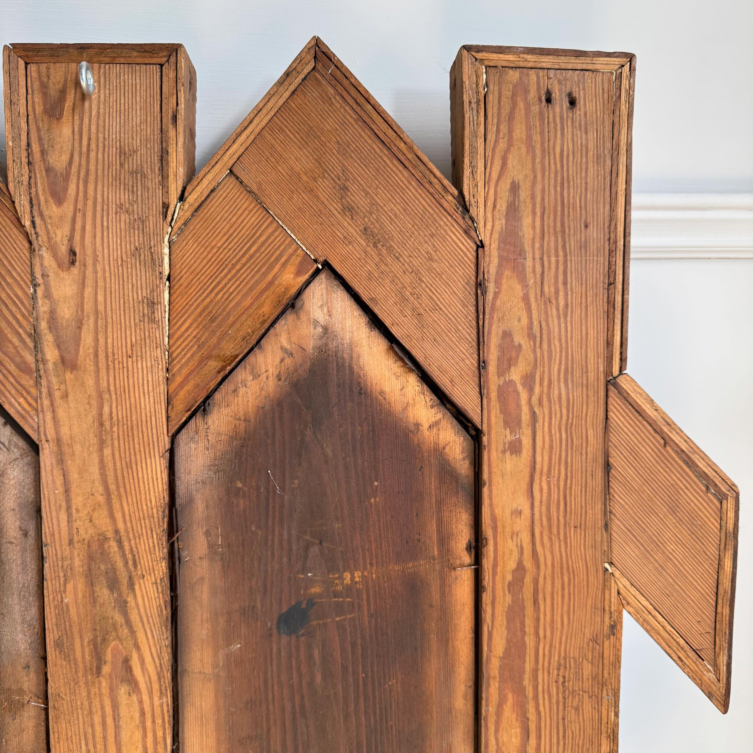 Antique American Tramp Art Mirror For Sale 11