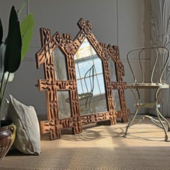 Antique American Tramp Art Mirror