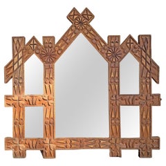 Antique American Tramp Art Mirror