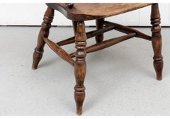 Antique American Turned Wood Barber’s Chair With Head-Rest