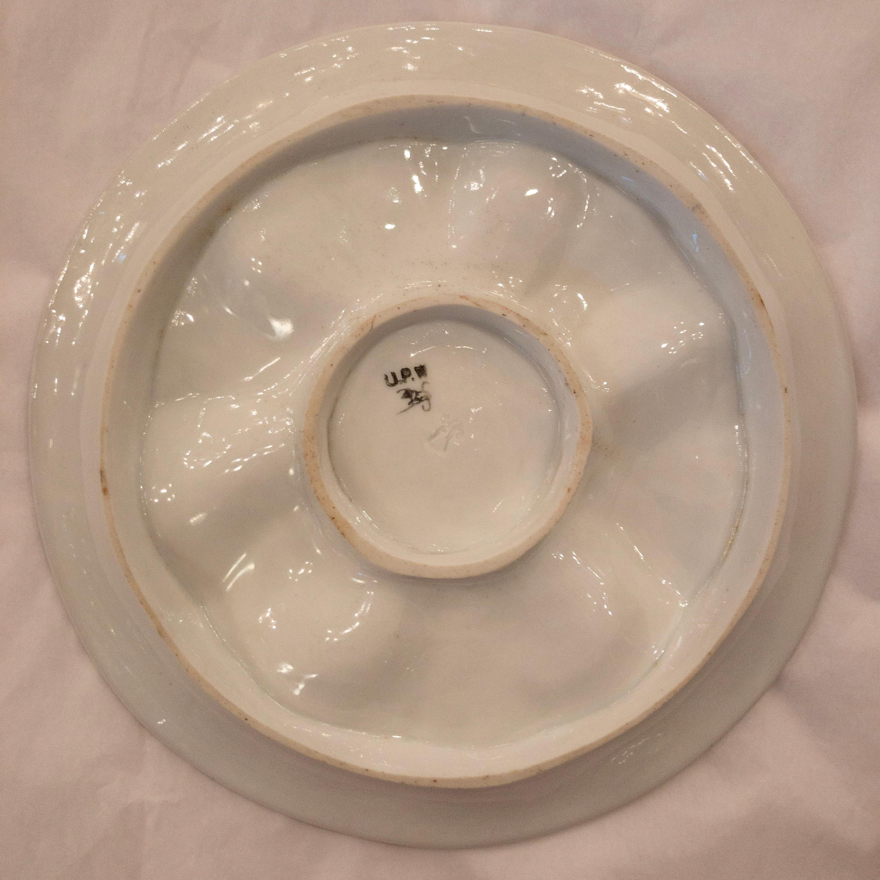 Antique American Union Porcelain Works Oyster Plate, circa 1880 In Good Condition In New Orleans, LA