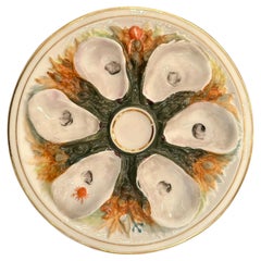 Antique American "Union Porcelain Works" Porcelain Sea-Life Oyster Plate Ca 1880