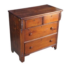 Antique American Victorian 2 Over 2 Walnut Chest of Drawers Dresser Washstand