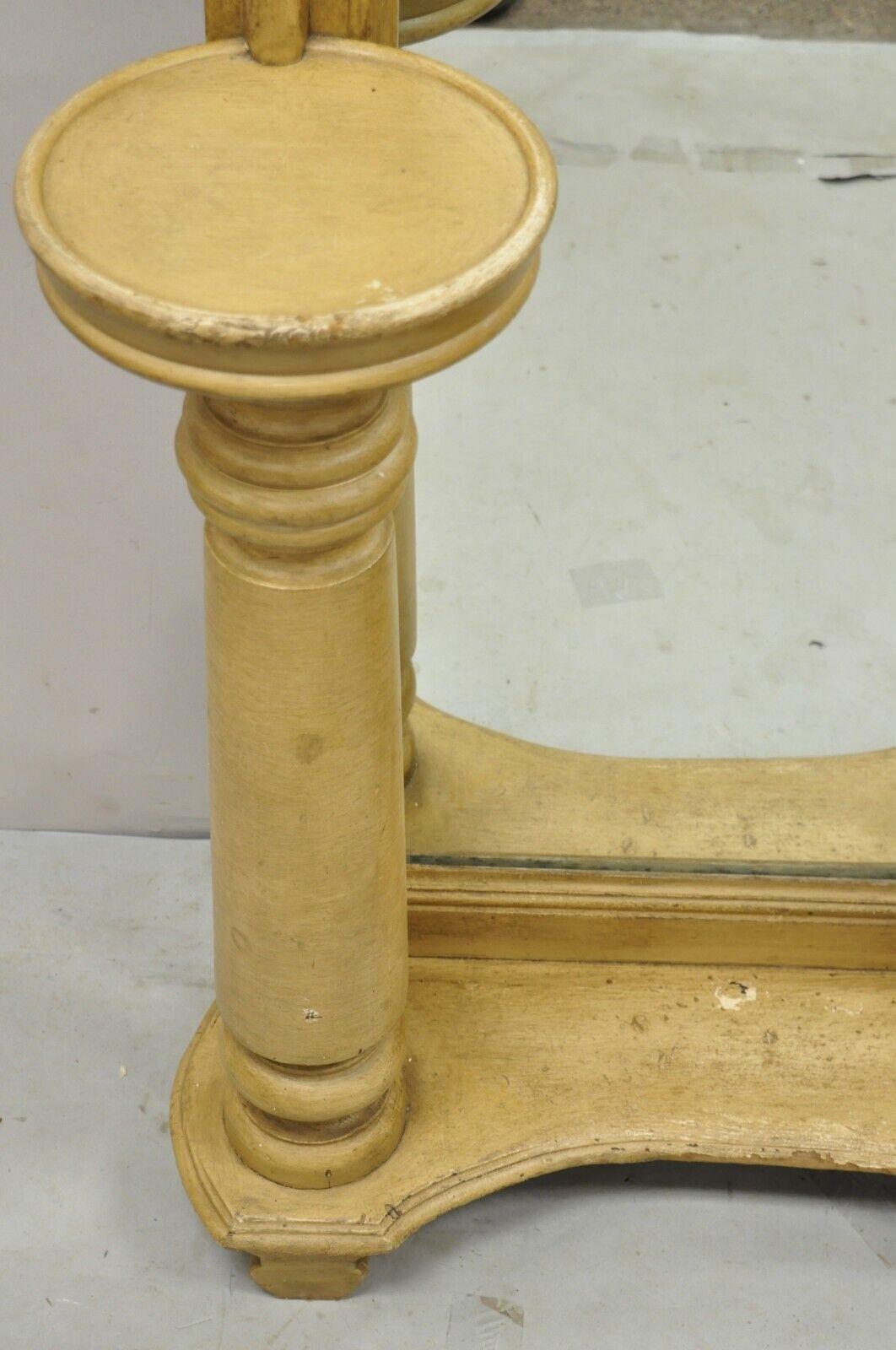 Antique American Victorian Hall Entry Mirror with Pedestal Plant Stands In Good Condition For Sale In Philadelphia, PA