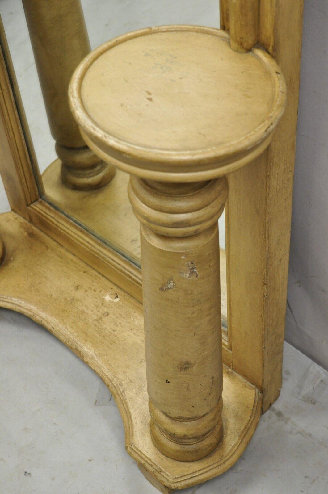 Antique American Victorian Hall Entry Mirror with Pedestal Plant Stands For Sale 2
