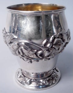 Antique American Victorian Art Nouveau Sterling Silver Baby Cup