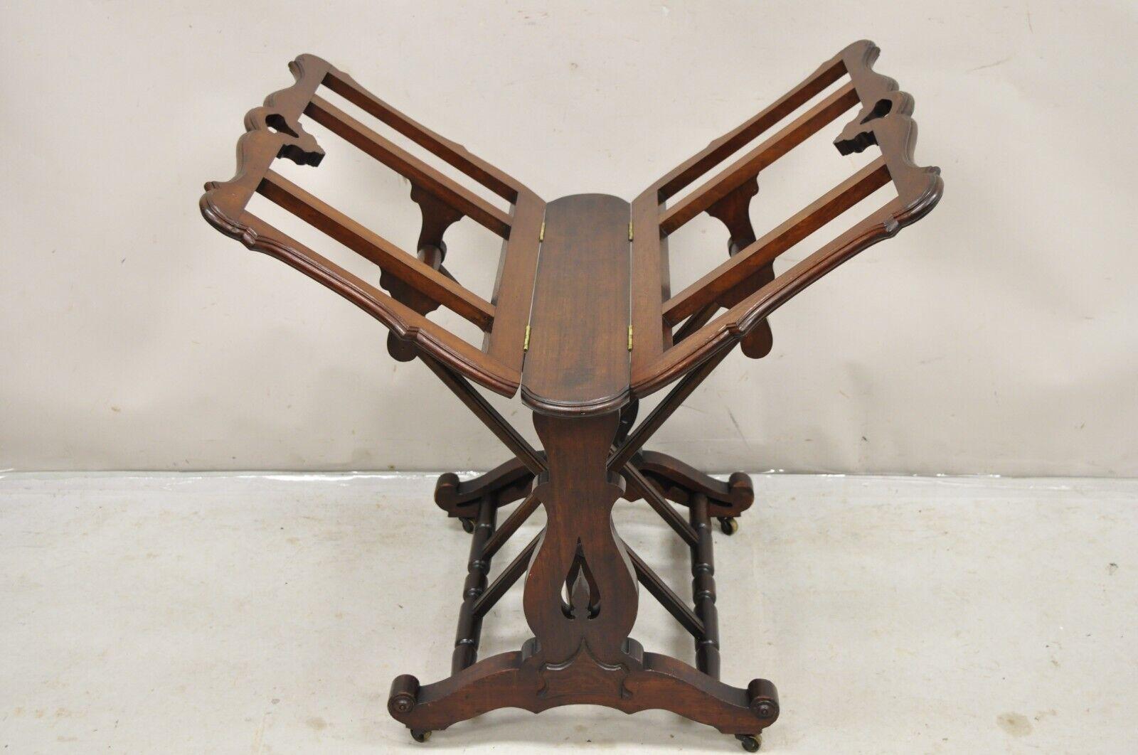 Antique American Victorian Carved Black Walnut Adjustable Folio Print Stand For Sale 3