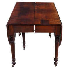 Antique American Victorian Cherry Oval Drop Leaf Farmhouse Dining Table 126"