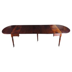 Antique American Victorian Cherry Oval Drop Leaf Farmhouse Dining Table 126"