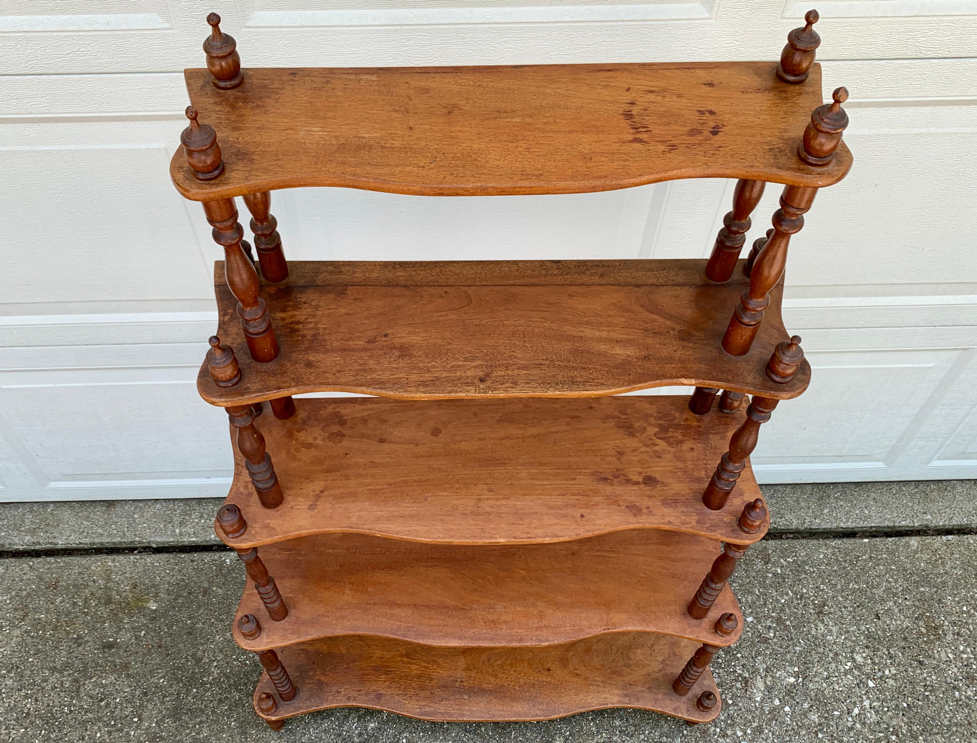 Antique American Victorian Cherry Wood Etagere or Bookshelf For Sale 2