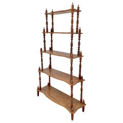 Antique American Victorian Cherry Wood Etagere or Bookshelf