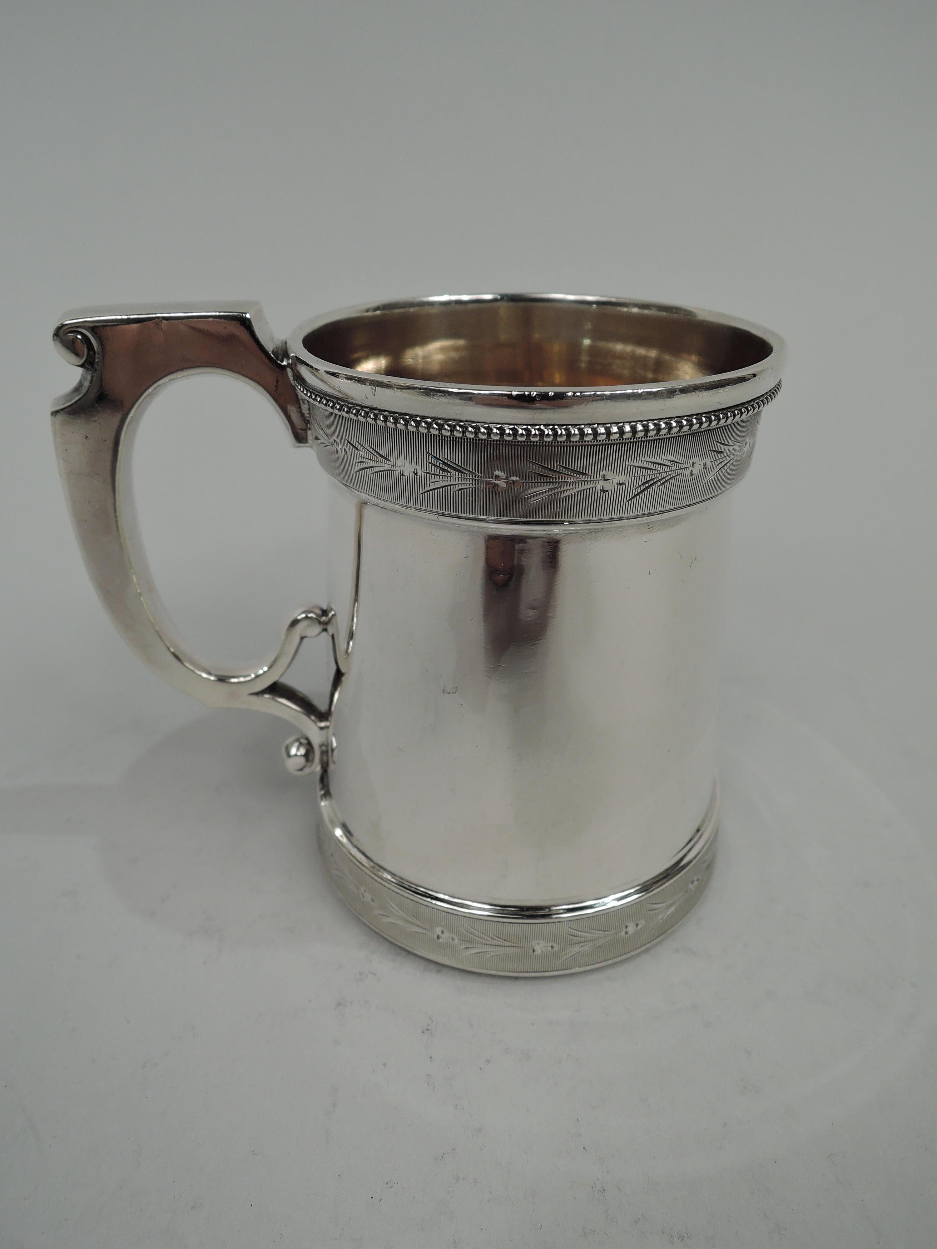 American Classical Antique American Victorian Classical Coin Silver Baby Cup