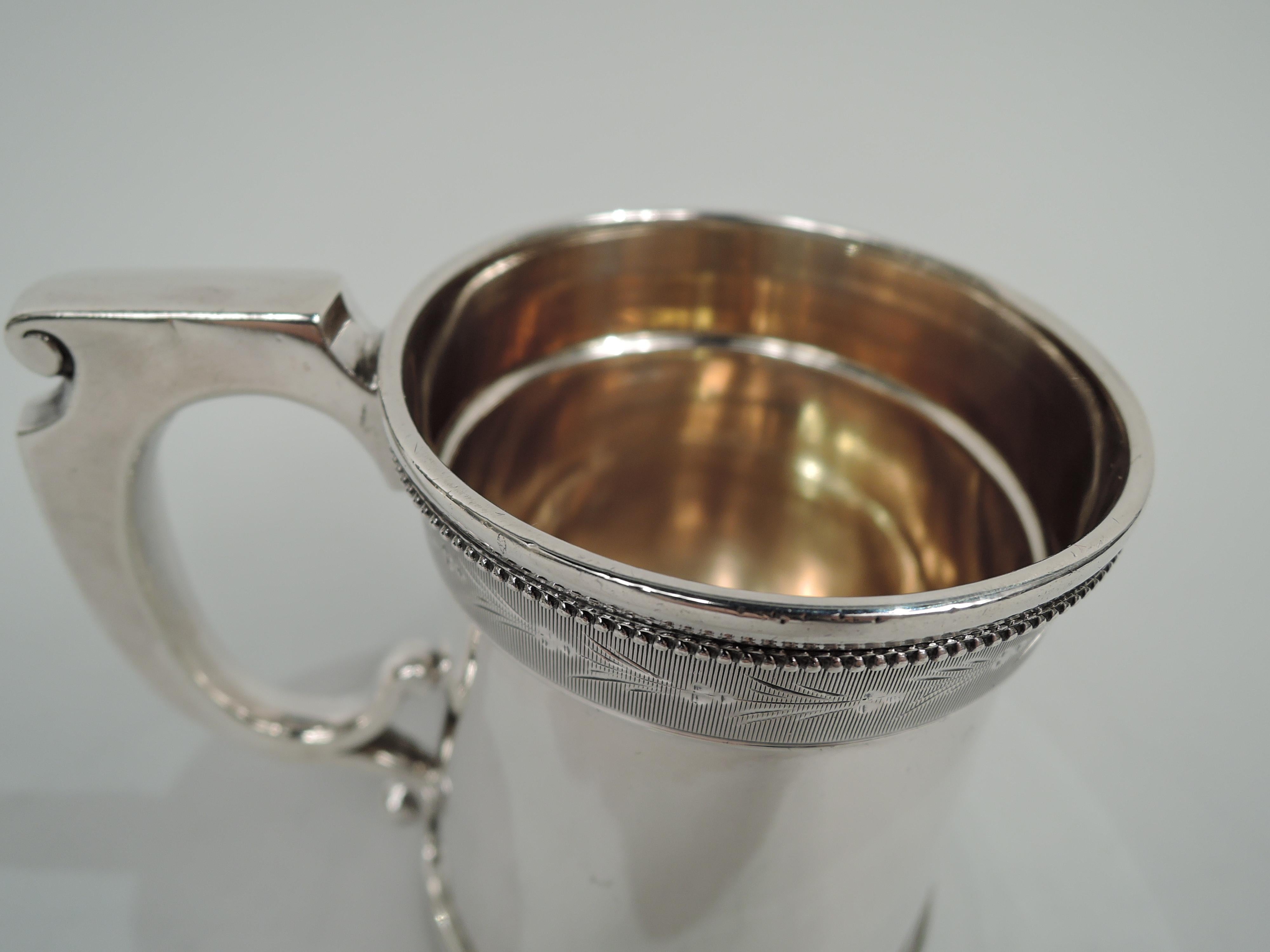 Antique American Victorian Classical Coin Silver Baby Cup In Good Condition In New York, NY