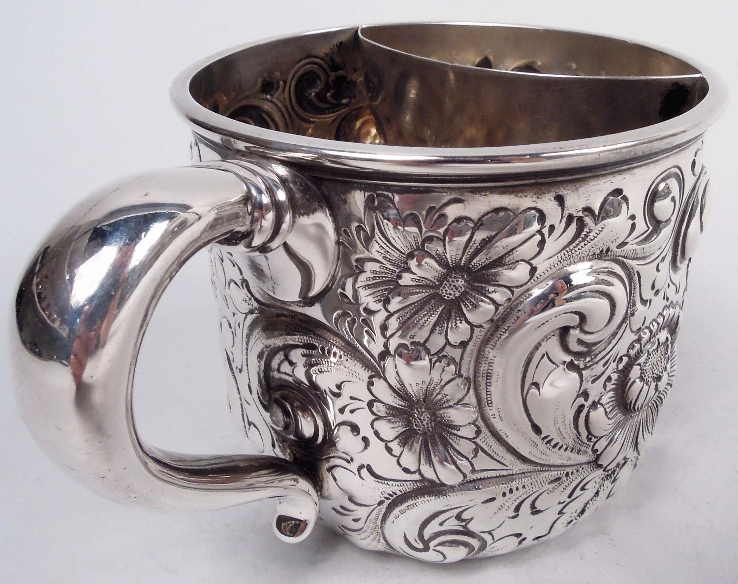 Antigua taza de afeitar Victoriana Clásica Americana Repousse, 1891 Victoriano en venta