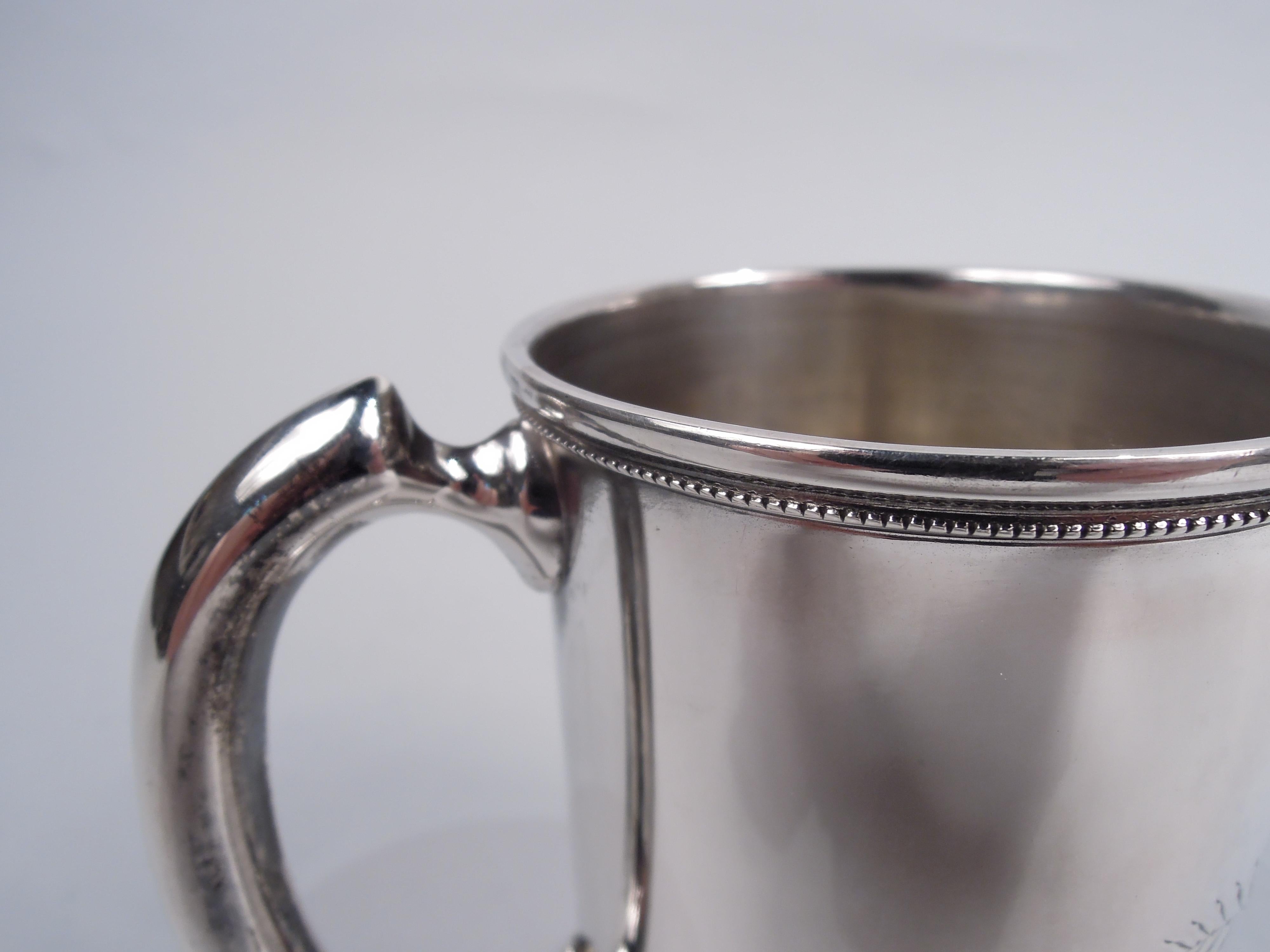 Antique American Victorian Classical Sterling Silver Baby Cup 1