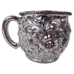 Antiker amerikanischer viktorianischer klassischer Babybecher aus Sterlingsilber