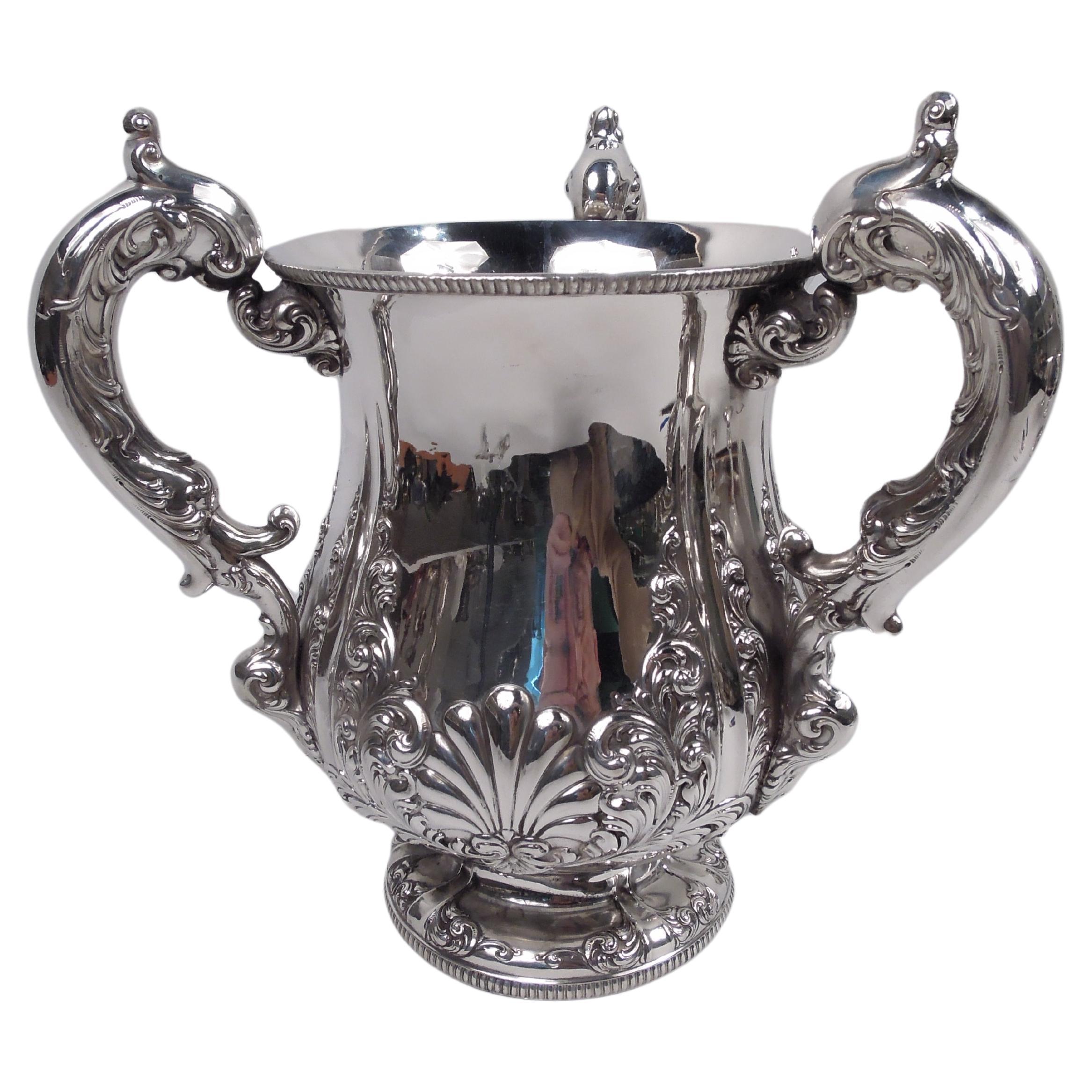 Antique American Victorian Classical Sterling Silver Loving Cup Trophy For Sale