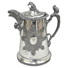 Antique American Victorian E. Kaufmann Figural Coffee Pot Water Pitcher w/ Eagle