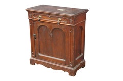 Antique American Victorian Gothic Revival Walnut Chest Console Table Cabinet 34"