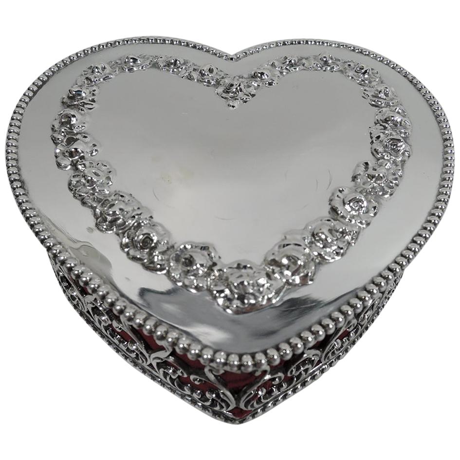 Antique American Victorian Gushingly Romantic Jewelry Heart Box For ...