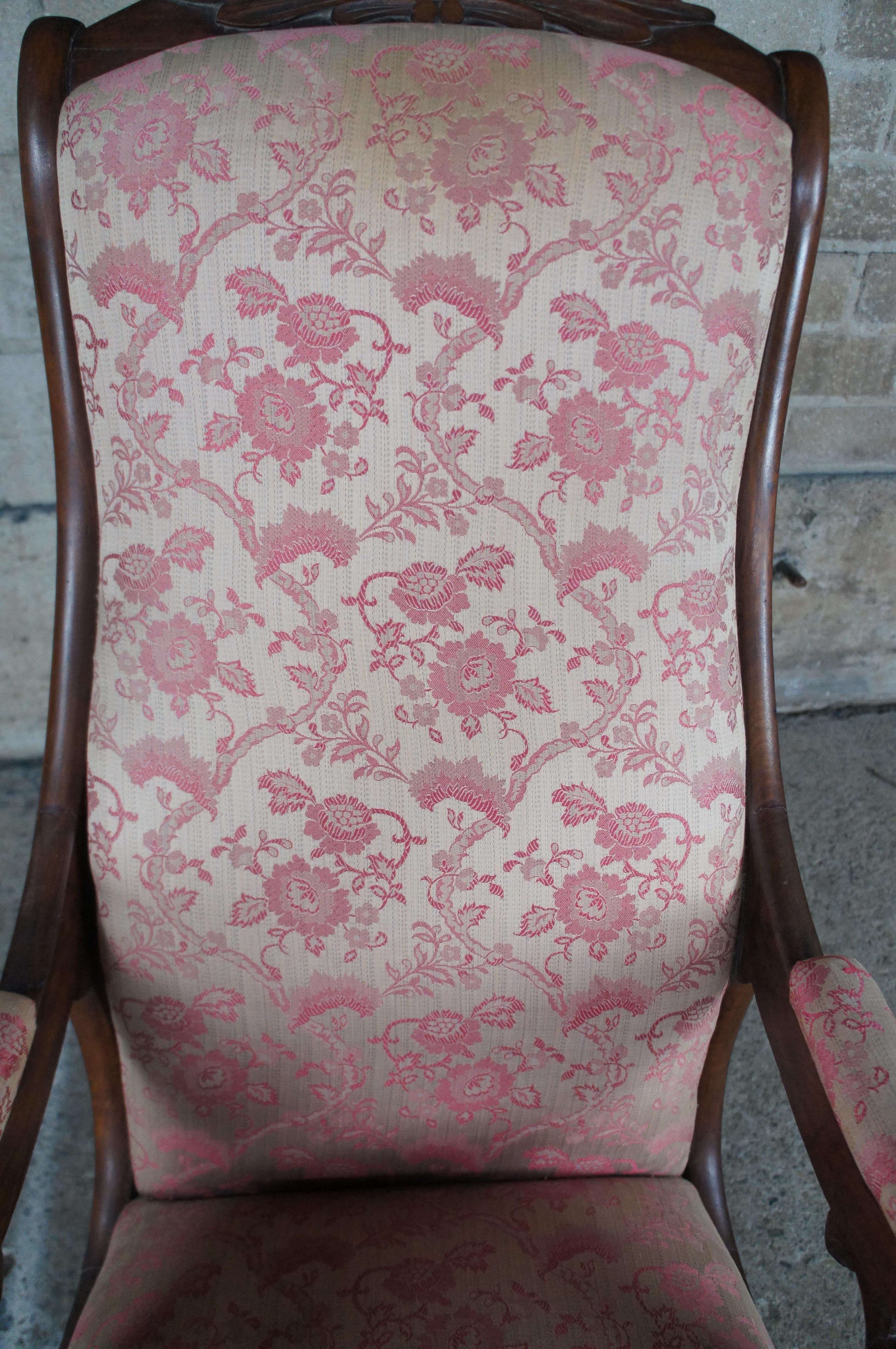 Antique American Victorian Late Classical Regency Mahogany Rocking Chair Rocker 7