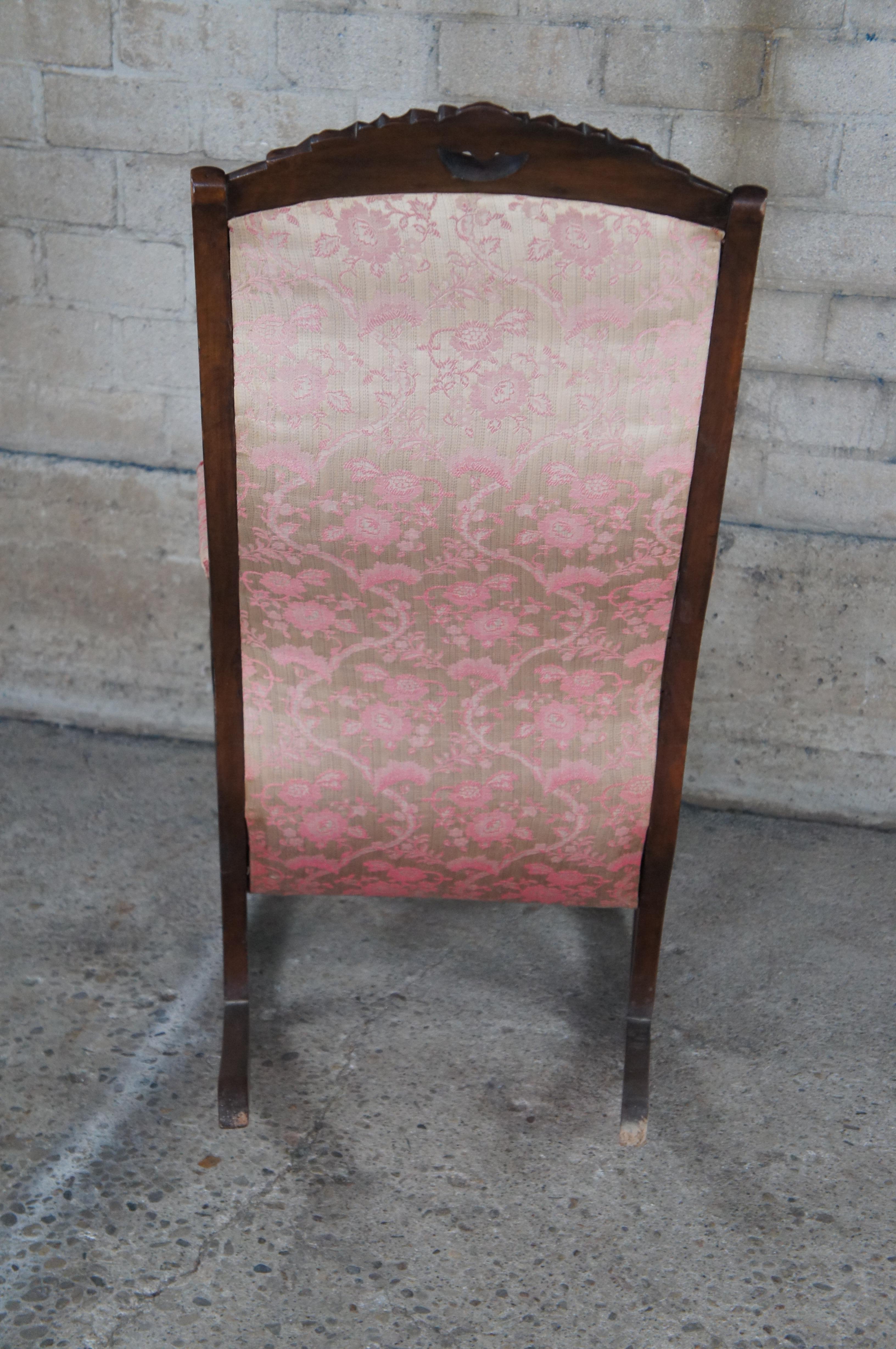 Antique American Victorian Late Classical Regency Mahogany Rocking Chair Rocker 1