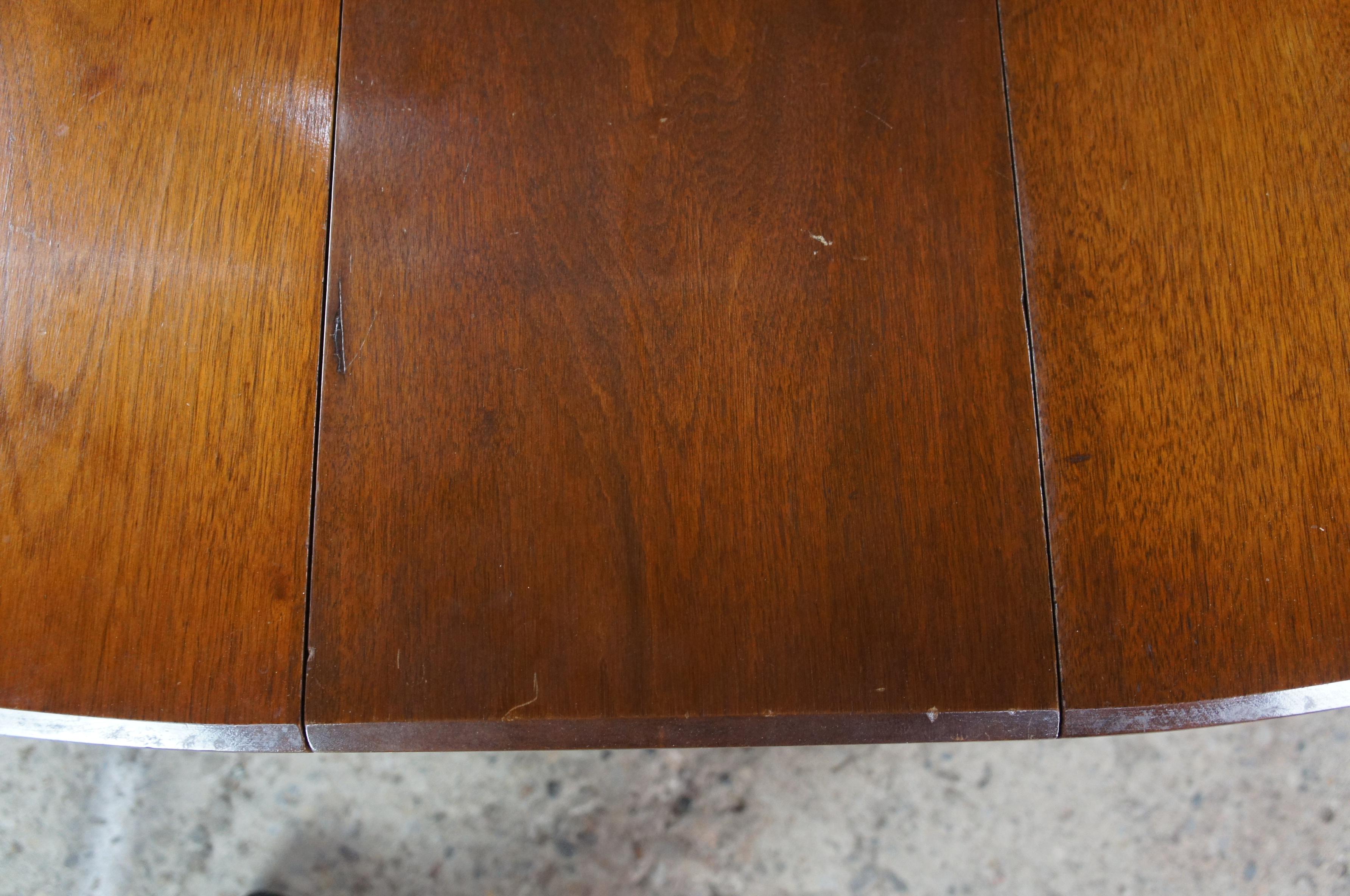 Antique American Victorian Mahogany Oval Drop Leaf Farmhouse Dining Table 65