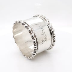 Antique American Victorian Period Sterling Silver Napkin Ring Engraved "Edna"