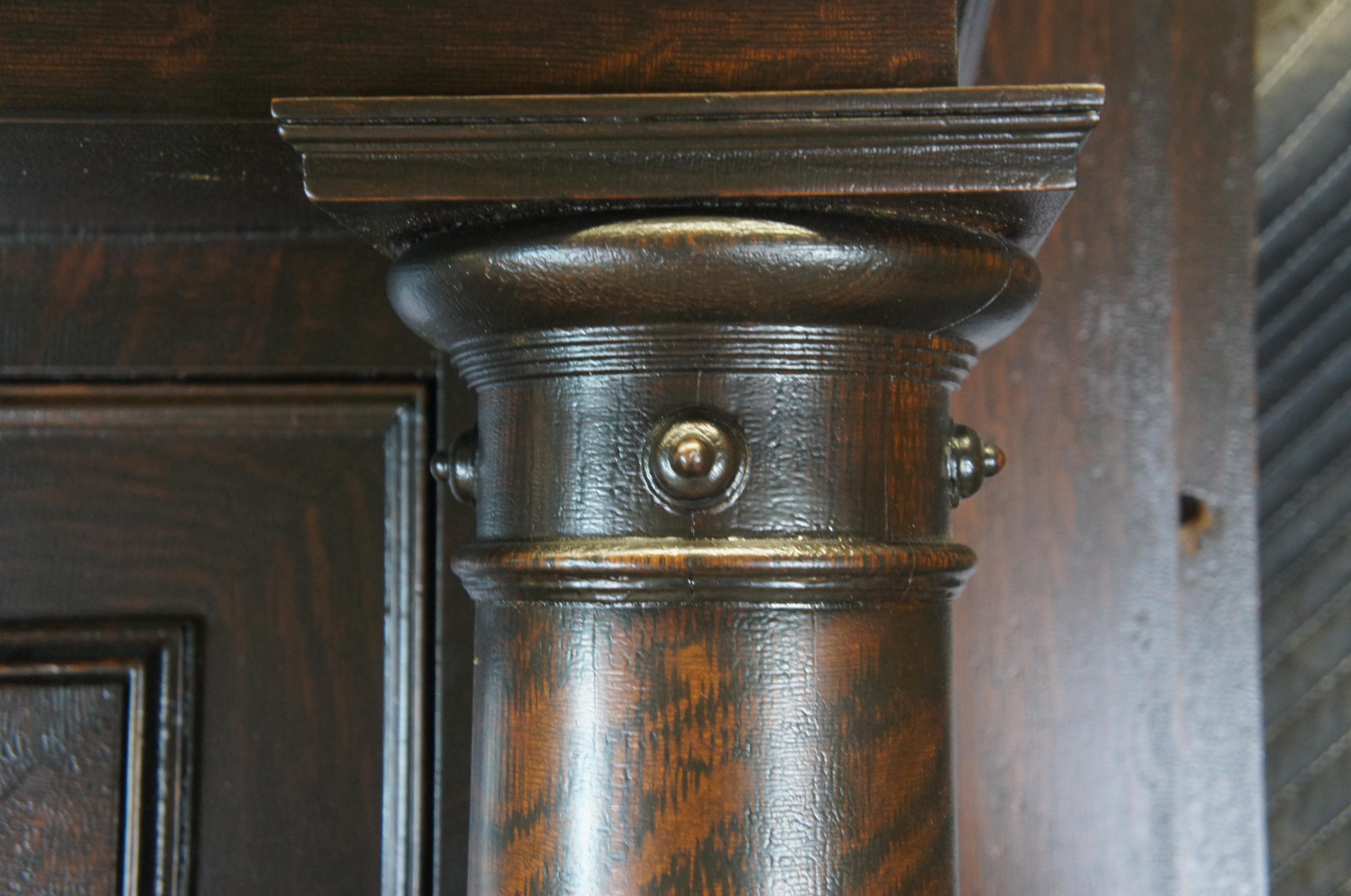 Antique American Victorian Renaissance Quartersawn Oak Fireplace Mantel Surround For Sale 2
