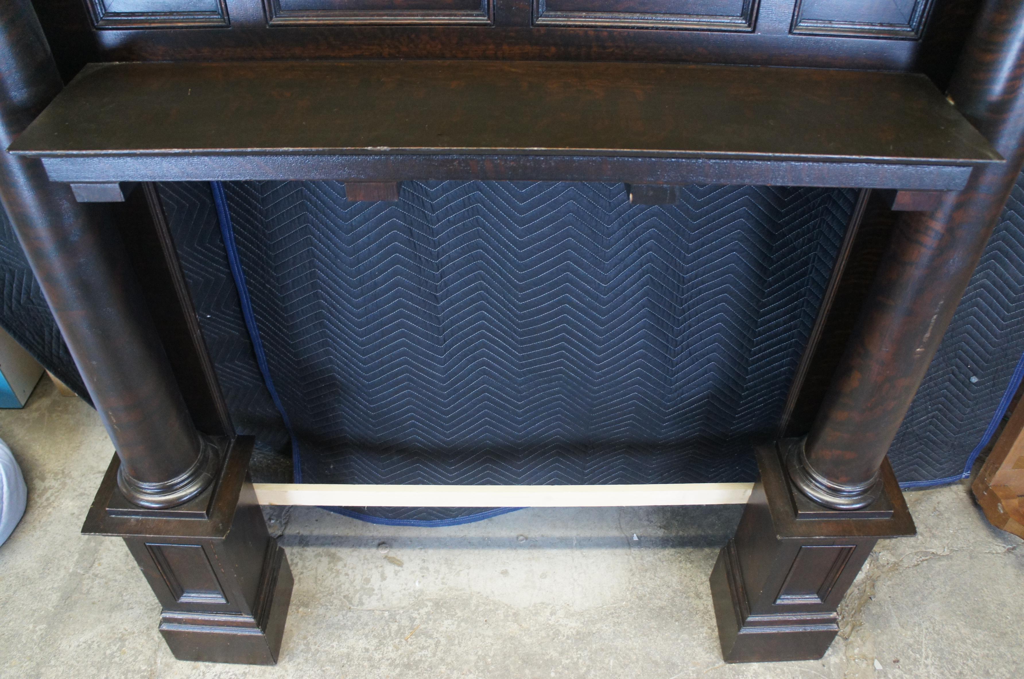 Antique American Victorian Renaissance Quartersawn Oak Fireplace Mantel Surround For Sale 4