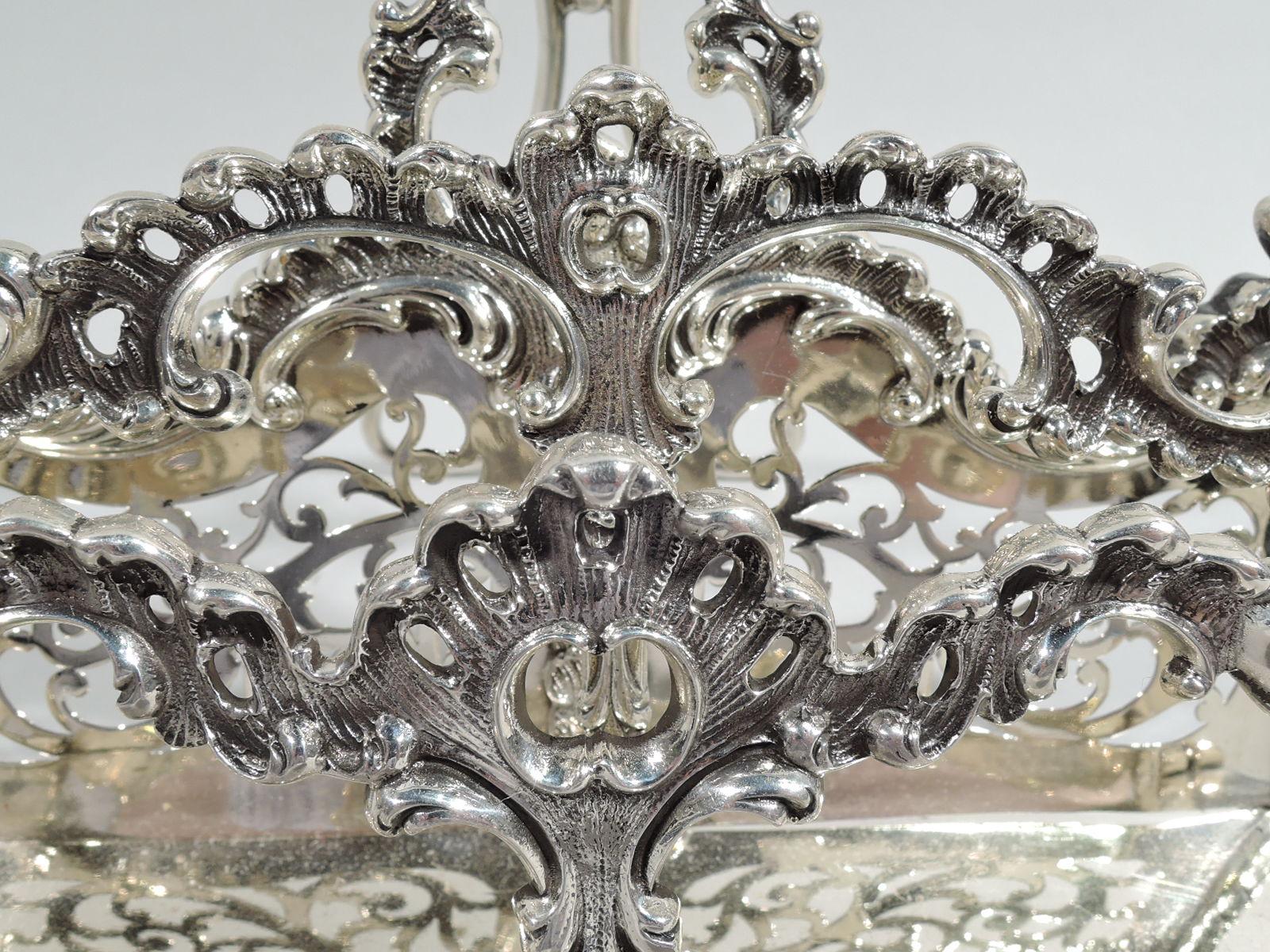 19th Century Antique American Victorian Rococo Sterling Silver Letter Rack