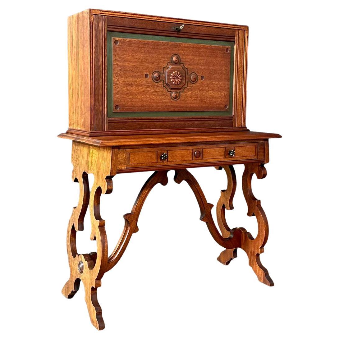 Antique American Victorian Secretary Desk w/ Drop Front For Sale